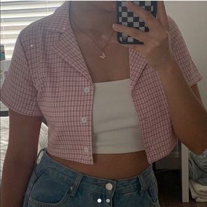 ✨CROPPED BUTTON UP✨